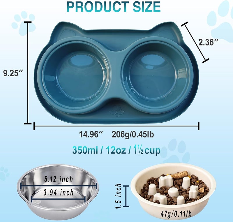 AKEISHE Slow Feeder Dog Bowls & Cat Bowls, 3-in-1 Stainless Steel Pet Food Dish with Non-Slip Base, Fun Maze Design to Prevent Bloating, Choking & Overeating for Fast Eaters - Image 5